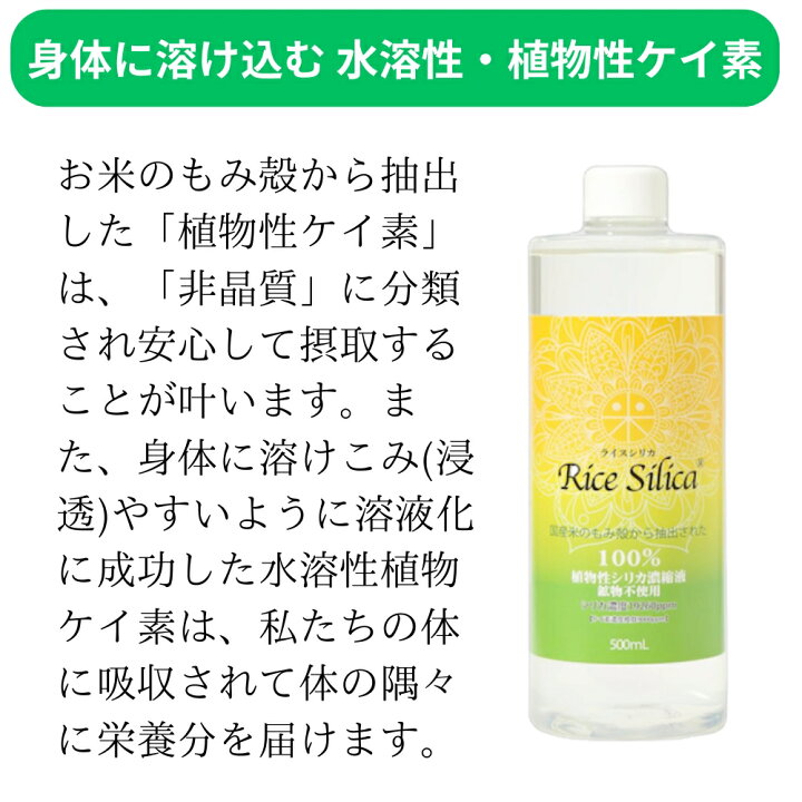 楽天市場】【500ml×2本セット】 ライスシリカ ケイ素 シリカ濃縮液 