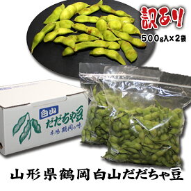 【訳あり】ご家庭用に　高級品種白山だだちゃ豆B級品　1kg（500g入2袋）朝採りを農家から直送！（山形県鶴岡産）枝豆 えだまめ　訳アリ