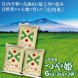 令和5年産 つや姫6kg（2kg×3袋） 山形県の米どころ庄内平野で育った庄内米　送料無料