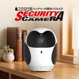 セキュリティカメラ WiFi対応ペットカメラ 見守りカメラ フルカラーナイトビジョン 防犯カメラ セキュリティカメラ 監視カメラ ベビーモニター ベビーカメラ 置き配監視用 フクロウ型 FG-SCAM04-WH