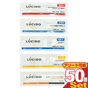 「最強翌日配送」「ネコポス送料無料」「ホテルアメニティ」マンダム(mandom) LUCIDO(ルシード) 使い切りパウチx50包セット (ヘアワックス・洗顔フォーム・トータルケア化粧水・トータルケア
