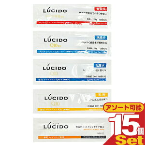 「メール便(日本郵便) ポスト投函 送料無料」「ホテルアメニティ」マンダム(mandom) LUCIDO(ルシード) 使い切りパウチx15包セット (ヘアワックス・洗顔フォーム・トータルケア化粧水・トータル