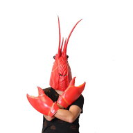 面白い 被り物 フェイスマスク ロブスター お面 仮面 手 グローブ 爪 変身 変装 ハロウィングッズ ホラー…