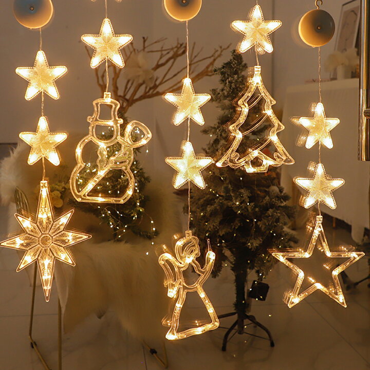 楽天市場】クリスマスライト ledライト 吸盤式 イルミネーション 電池 