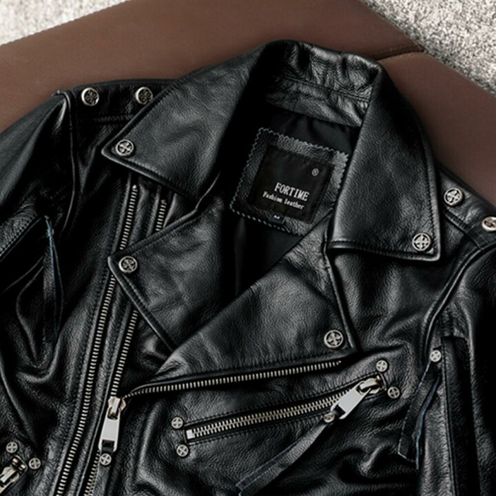 楽天市場】メンズ レザージャケット 黒い ライダースジャケット 本革 