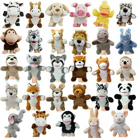 ハンドパペット ぬいぐるみ 開口 口が動く 動物柄 コスプレ 可愛い かわいい 親子おもちゃ puppet Hand 玩具