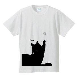 【nadeyo】スタッフのネコTシャツ　【猫 猫グッズ ねこ cat 黒猫 ホワイト 白Tシャツ】
