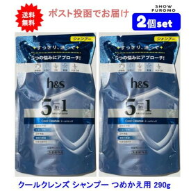 【2個セット】h&s エイチアンドエス 5in1 クールクレンズ シャンプーつめかえ用 290g【送料無料】【ポスト投函でお届け】