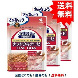 3袋セット【送料無料】 小林製薬の栄養補助食品 ナットウキナーゼ EPA DHA 約30日分 30粒
