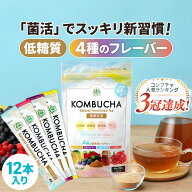 コンブチャ 粉末 4種のフルーツ味セット kombucha 仙台勝山館 | 紅茶キノコ クレンズ teazen 香料・着色…
