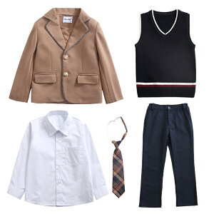 全商品10%OFFクーポン配布中 卒業式 スーツ 女の子 小学生 中学生 高校生 チェックスカート ブレザー 大きいサイズ ジャケット ブラウス スカート リボン フォーマルスーツ ジュニア ベージ