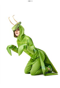 【3点15%offクーポン配布中! カマキリ コスチューム ハロウィン アニマル 動物 コスプレ おもしろ 衣装 大人 子供 親子ペア 昆虫 グリーン 仮装 なりきり 余興 忘年祭 イベント halloween パーテ