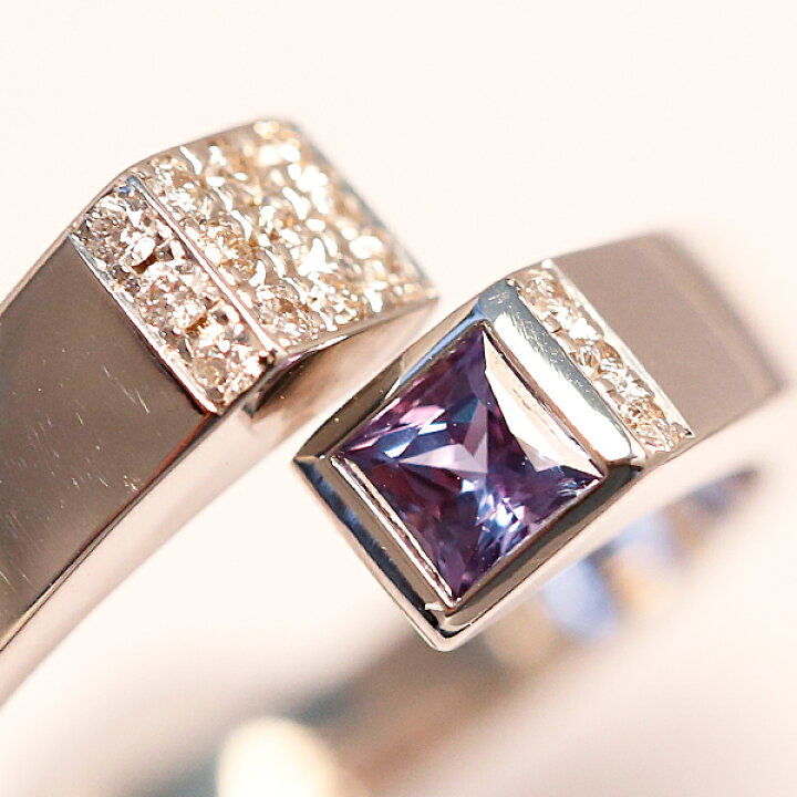楽天市場】ジェムケリー アレキサンドライト オープンリング 0.225ct 