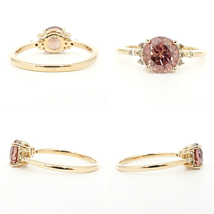 楽天市場】☆12/15 オレンジピンクジルコン リング 1.50ct 