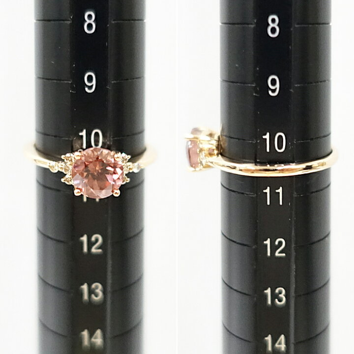 楽天市場】☆12/15 オレンジピンクジルコン リング 1.50ct 