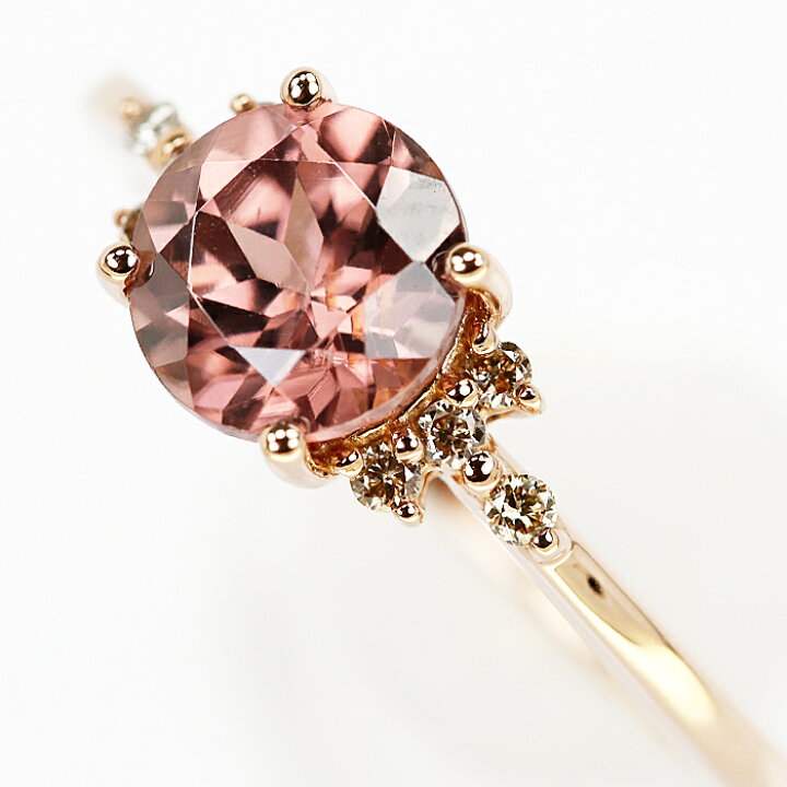 楽天市場】☆12/15 オレンジピンクジルコン リング 1.50ct 