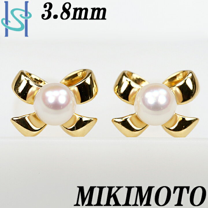 楽天市場】☆12/12 ミキモト アコヤパール ピアス 3.8mm K18 イエロー 