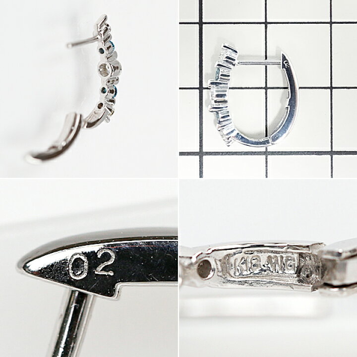 楽天市場】☆2/20 トリートブルーダイヤモンド フープ ピアス 0.2ct 