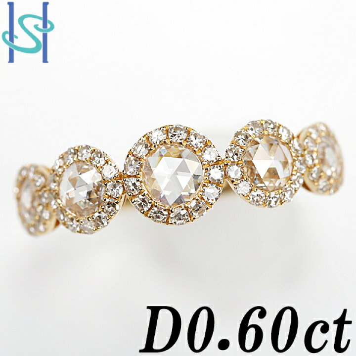 楽天市場】☆11/24 ローズカット ダイヤモンド リング 0.60ct K18  