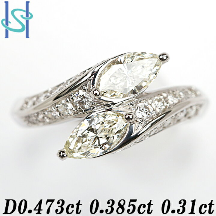 楽天市場】☆3/8 マーキスカット ダイヤモンド リング 0.473ct 0.385ct 