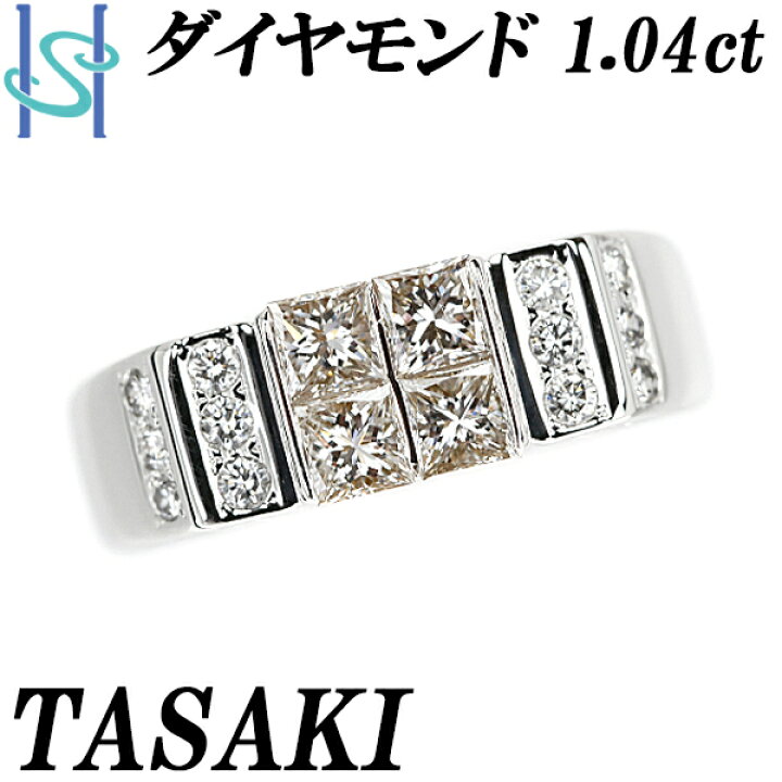 楽天市場】タサキ ダイヤモンド リング 1.04ct K18WG 変形カット  