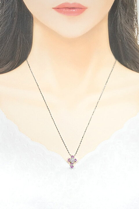 楽天市場】笠原真寿美 ピンクサファイア ネックレス 0.30ct  