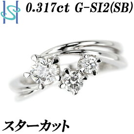 リニューアルセール【最大42%OFF&最大3万円クーポン】ダイヤモンド リング 0.317ct Pt900 星 スター 変形カット ファンシーカット 透かし | ダイアモンド デイリーユース シンプル かわいい 【中古】【SH97912】