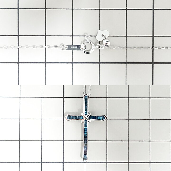 楽天市場】トリートブルーダイヤモンド ネックレス 0.40ct K18  