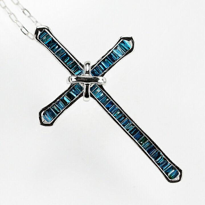 楽天市場】トリートブルーダイヤモンド ネックレス 0.40ct K18  