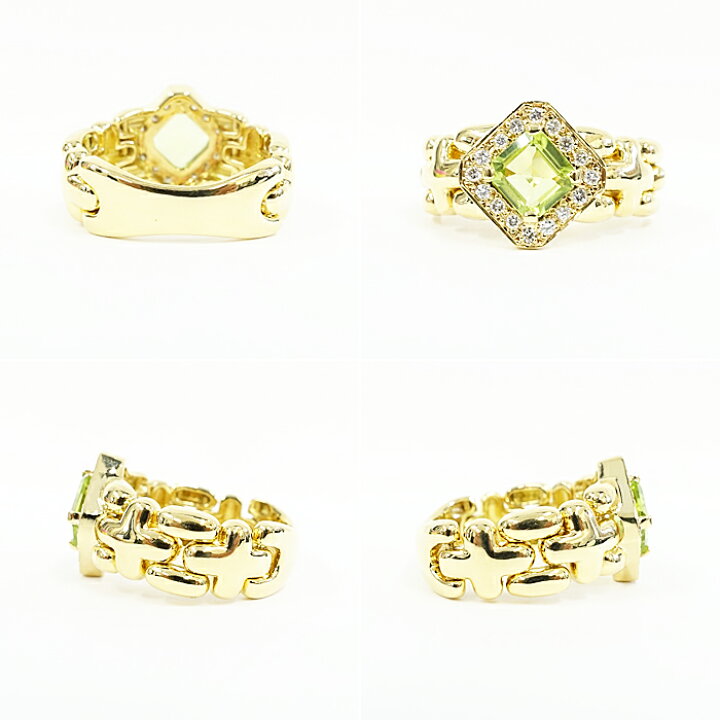 楽天市場】ベリテ ペリドット リング ダイヤモンド 0.16ct K18  