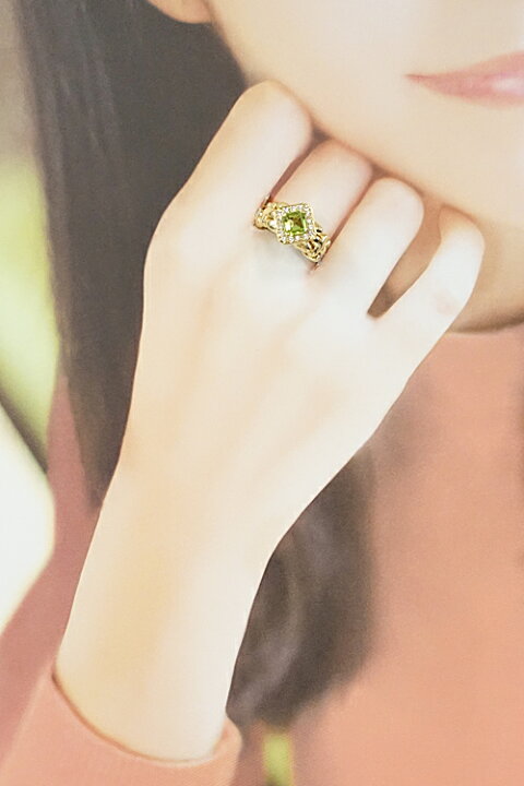 楽天市場】ベリテ ペリドット リング ダイヤモンド 0.16ct K18  