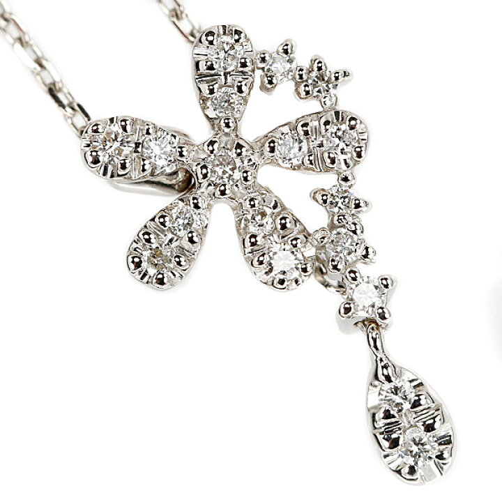 楽天市場】ヴァンドーム青山 ダイヤモンド ネックレス 0.10ct K18WG 花 