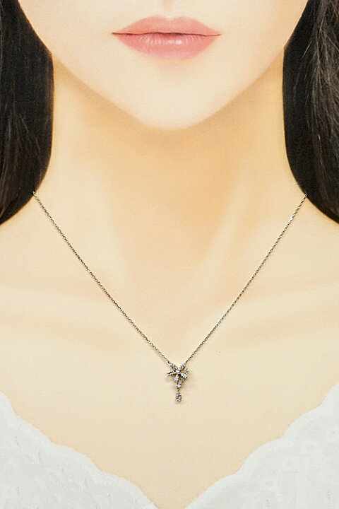 楽天市場】ヴァンドーム青山 ダイヤモンド ネックレス 0.10ct K18WG 花 