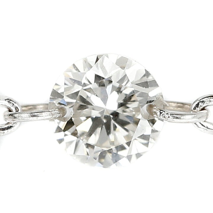 楽天市場】ダイヤモンド ステーションネックレス 1.10ct K18WG  