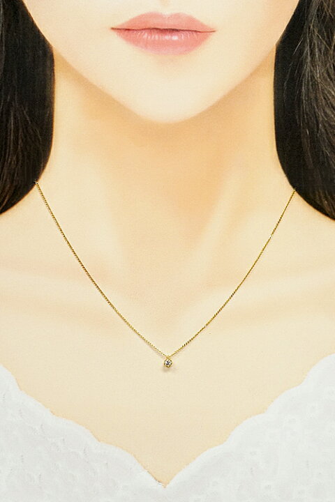 楽天市場】アガット ダイヤモンド ネックレス 0.10ct K18YG 一粒石 4本 