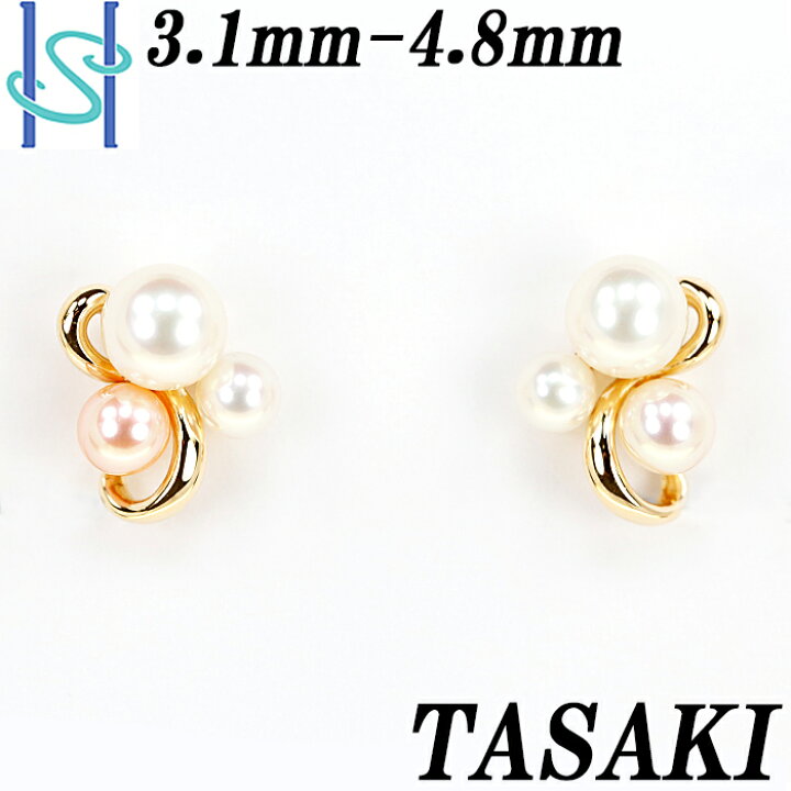 楽天市場】☆11/16 タサキ 田崎真珠 淡水パール ピアス 3.1-4.8mm K18 