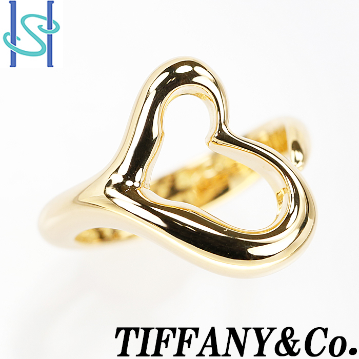 ティファニー　Tiffany K18YG ダイヤモンドオープンハートリング　指輪 リング 売価
