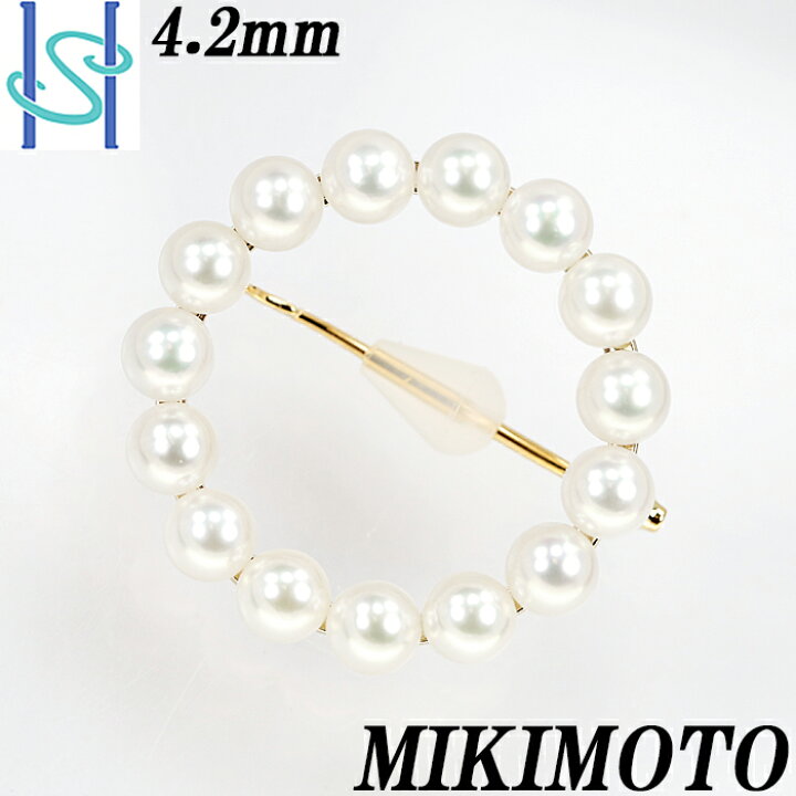 楽天市場】☆ミキモト アコヤパール ブローチ 4.2mm K18 イエロー  