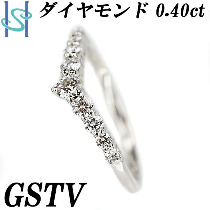 楽天市場】☆4/10 GSTV ダイヤモンド リング 0.40ct Pt950 V字 