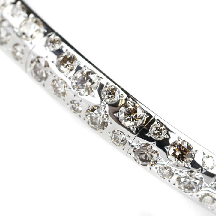 楽天市場】カシケイ ブラウンダイヤ バングル 4.80ct K18WG メランジェ 