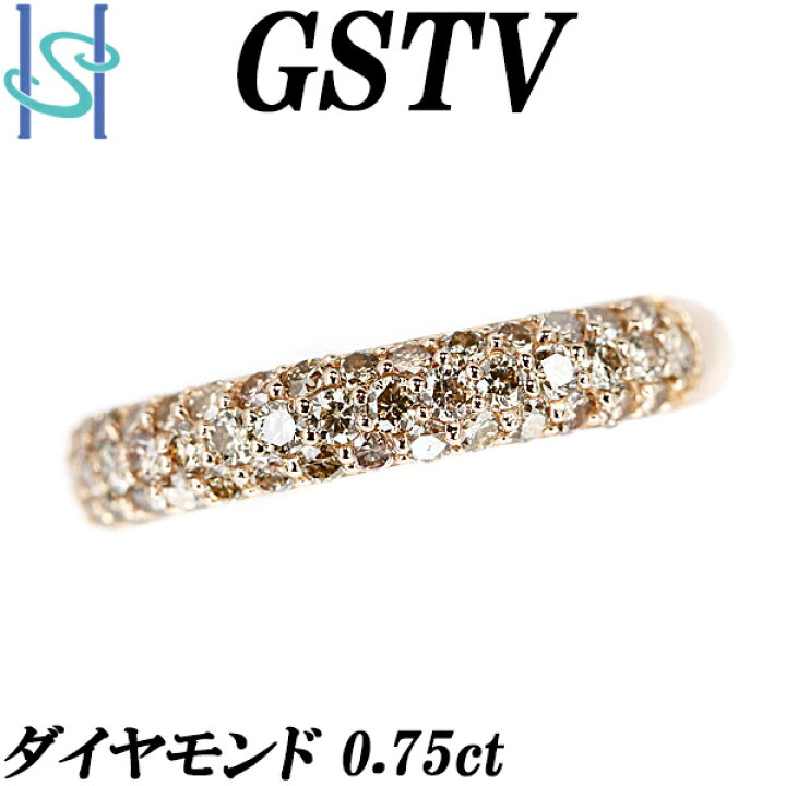 楽天市場】GSTV ブラウンダイヤモンド パヴェ リング 0.75ct K18PG 