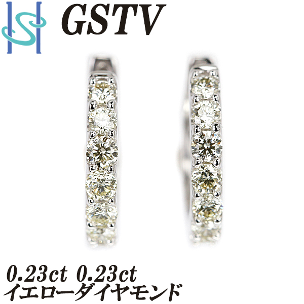 楽天市場】GSTV イエローダイヤモンド フープピアス 0.23ct 0.23ct K18