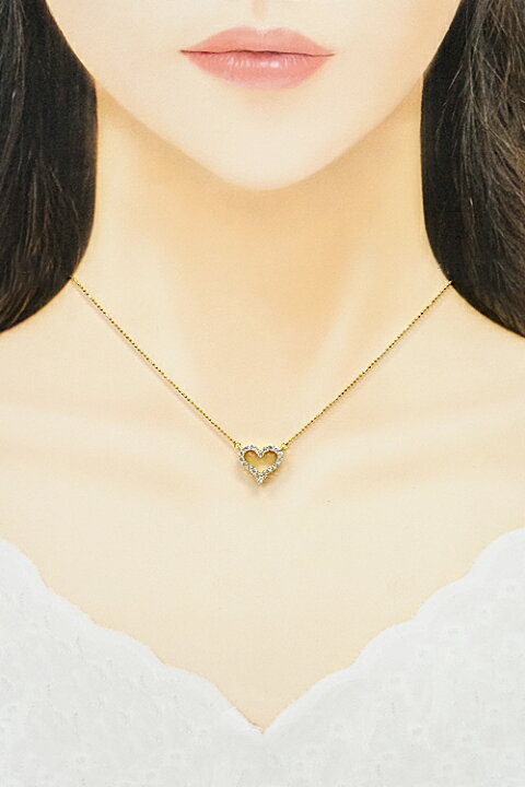 楽天市場】ダイヤモンド ネックレス 0.50ct K18YG ハート | 18金 