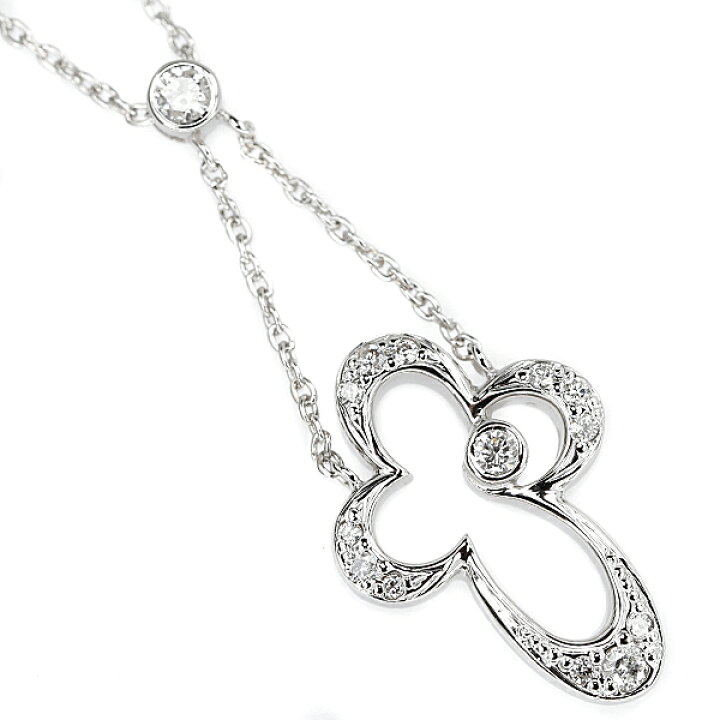 楽天市場】エステール ダイヤモンド ネックレス 0.15ct K18WG 花 