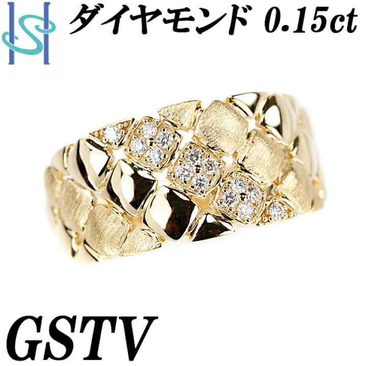 楽天市場】GSTV ダイヤモンド リング 0.15ct K18YG 幅広 太め 透かし 