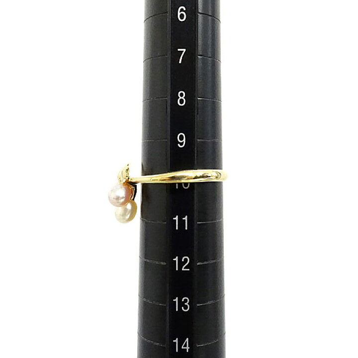 楽天市場】ミキモト 淡水パール リング 3.8mm K18YG リボン ブランド 