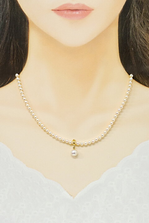 TASAKI ネックレス ガーネット 0.01ct ダイヤモンド K18YG Pt900（楽天  
