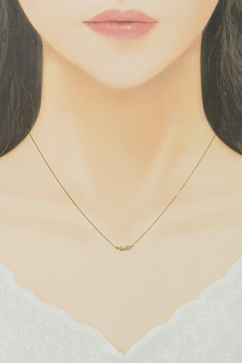 楽天市場】アーカー ダイヤモンド BBライン ネックレス 0.11ct K18YG  