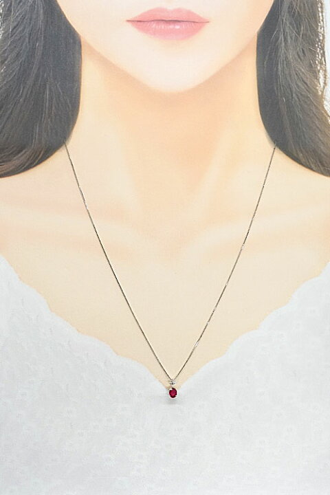 楽天市場】銀座ミワ ルビー ネックレス 0.48ct ダイヤモンド K18WG  