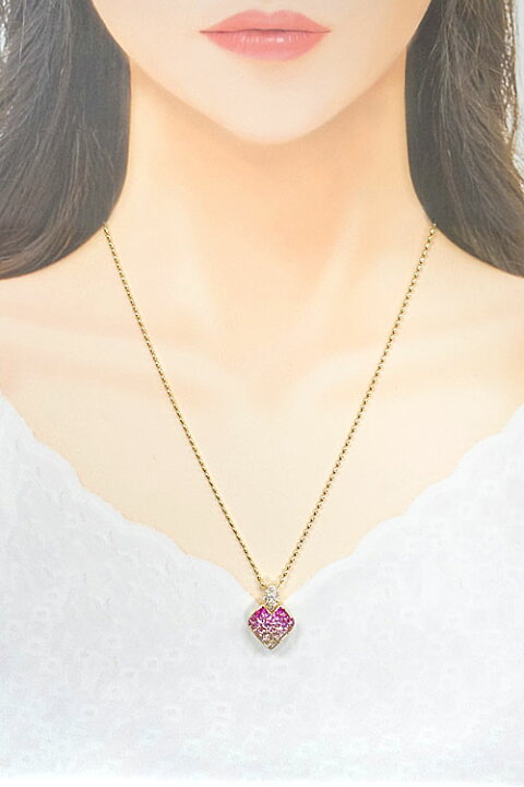 楽天市場】ジュネ ピンクサファイア ネックレス 2.65ct ダイヤモンド 